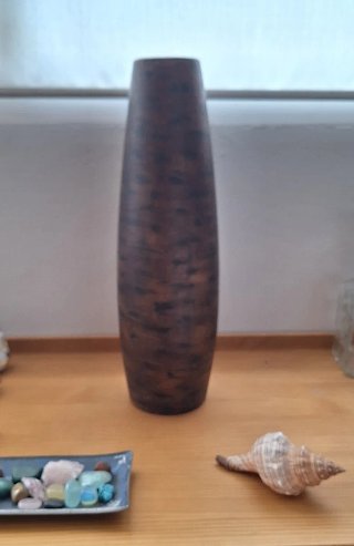 Jarrón Decorativo Madera y Piedra