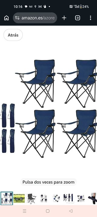 Pack 4 Sillas Camping Plegables con Bolsa