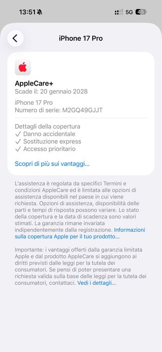 iPhone 17 Pro 256gb Arancione - Apple Care +