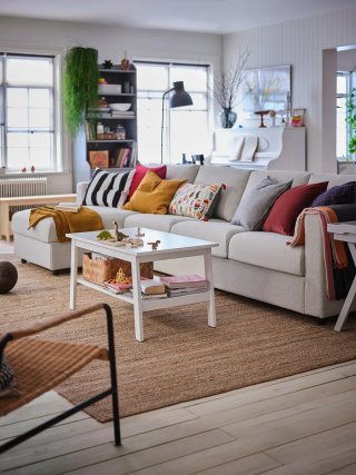 Sofá 4 plazas chaiselongue Gunnared beige