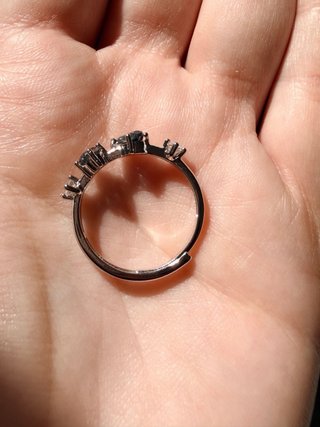 Anillos de Topacio Azul y Moissanita Ajustable