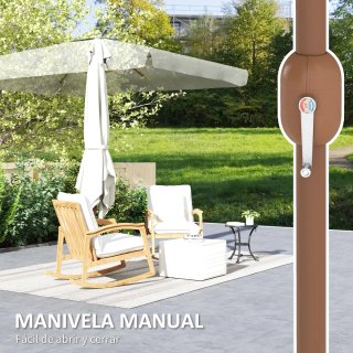 Sombrilla Terraza Exterior Beige 300x200x245cm