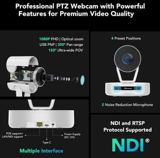 Nuroum V403 Webcam PTZ Zoom 5X FHD - Nuova