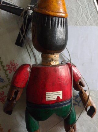 Marioneta antigua de madera estilo Pinocho oferta