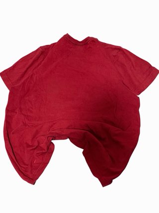 Maglietta Adidas Rossa con Stampa Urbana Taglia S Vintage