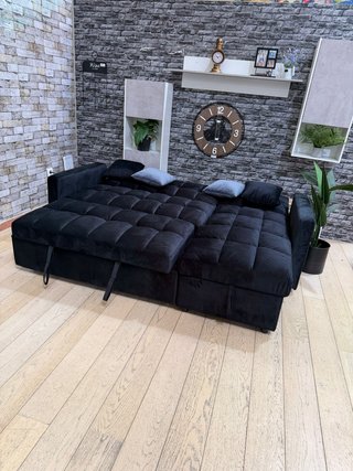 Sofá Cama Negro Terciopelo