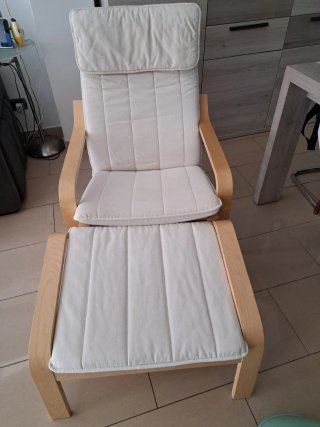 Sillón relax tela y madera