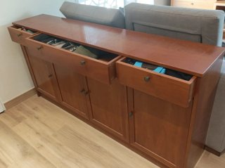 Mueble recibidor madera 90 x 185 x35cm