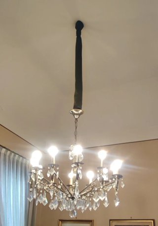Lampadario oro e cristallo