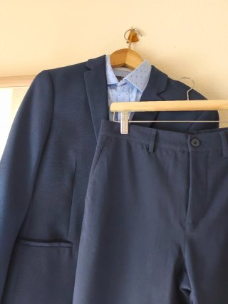 Pantalón de vestir azul hombre