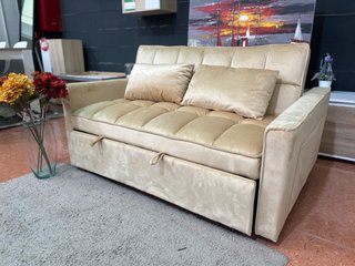 Sofá Cama Beige Terciopelo