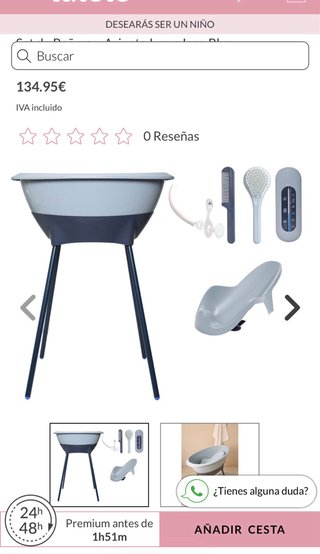 Bañera bebé pack completo (patas/soporte/silla)