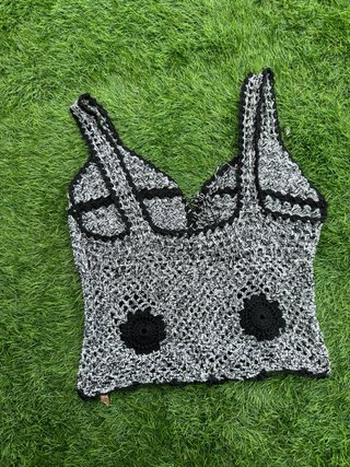 Top tirantes crochet flores