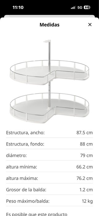 Carrusel esquinero bajo blanco 88cm