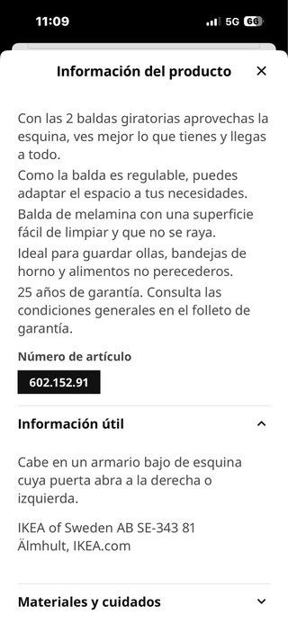 Carrusel esquinero bajo blanco 88cm
