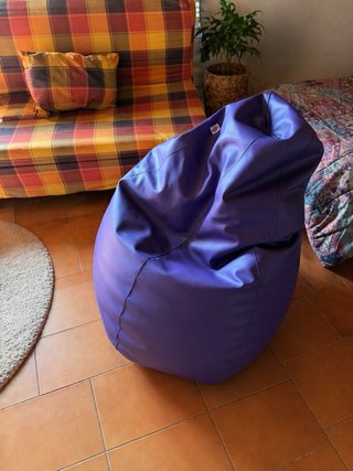 Pouff viola similpelle