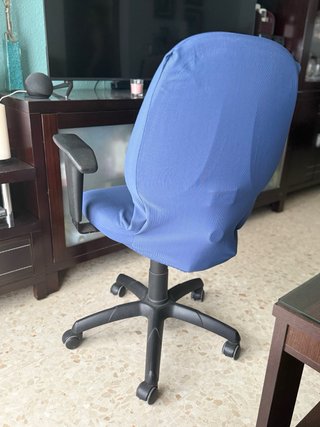 Silla de escritorio azul y negra
