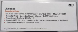 Modem Router Livebox+ con cable de red y manual