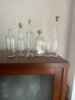 Set di 6 bottiglie decorative in vetro