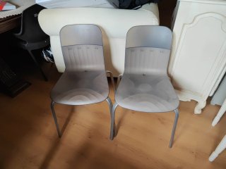 Juego de 2 sillas de cocina transparentes