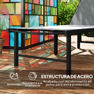Tumbona Reclinable Exterior Gris/Negra