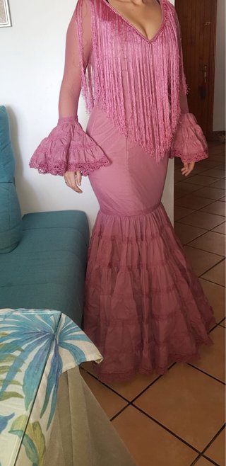 Traje Flamenca Talla 38/40 Rosa