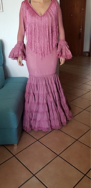 Traje Flamenca Talla 38/40 Rosa