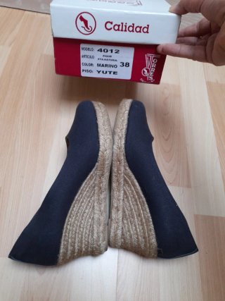 Alpargatas cuña Torres azul marino talla 38