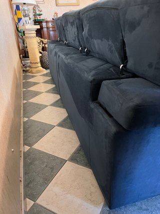 Divano Poltronesofà blu tessuto= Alcantara
