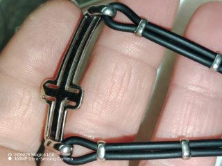 Bracciale Croce Argento 925 e Caucciù