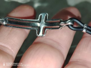 Bracciale Croce Argento 925 e Caucciù