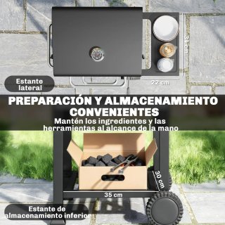 Barbacoa Carbón Portátil Parrilla Acero