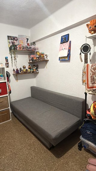 Sofá cama gris plegable como nuevo