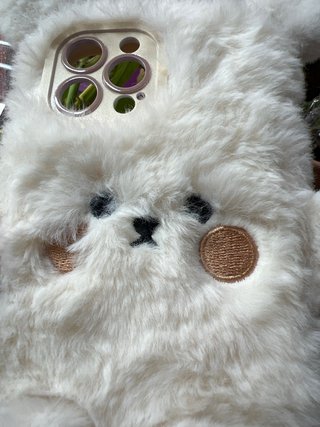 Custodia peluche per iPhone 13 Pro Max con orso