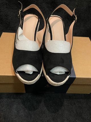 Sandali con zeppa neri eleganti da donna nuovi