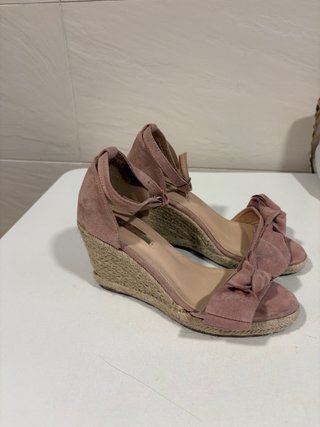 Sandalias cuña rosa T36