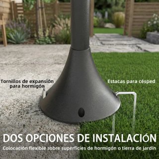Farola Solar Exterior Aluminio 3 Luces