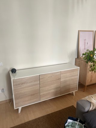 Aparador 154cm Blanco y Roble