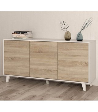 Aparador 154cm Blanco y Roble
