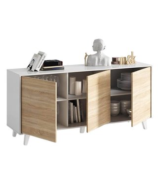 Aparador 154cm Blanco y Roble