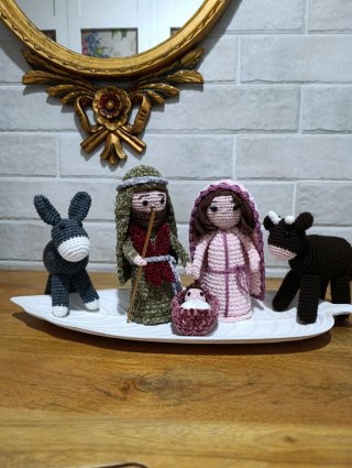 Belén de crochet artesanal