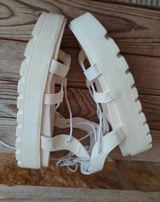 Sandalias blancas gladiador talla 41/39 Plataforma