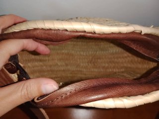 Bolso Rafia Redondo Beige