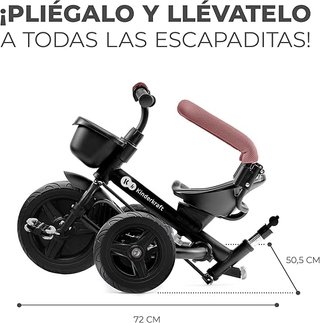 Triciclo Kinderkraft AVEO bebé rosa evolutivo