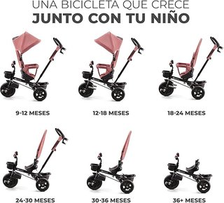 Triciclo Kinderkraft AVEO bebé rosa evolutivo