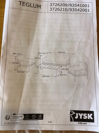 Tavolo da centro esterno beige nuovo