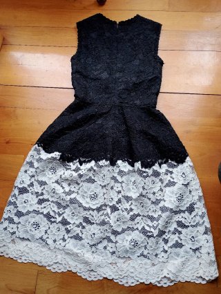 Vestido Carolina Herrera Negro y Blanco