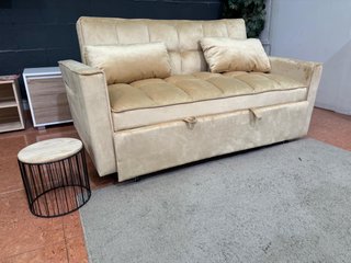 Sofá Cama Beige Terciopelo