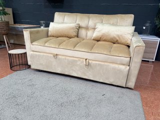 Sofá Cama Beige Terciopelo