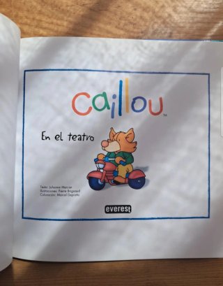 Libro infantil Caillou en el teatro